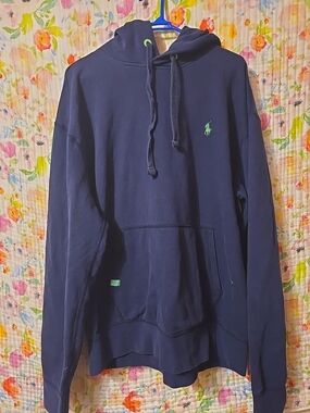 Polo by Ralph Lauren Navy Hoodie with Green Polo Pony